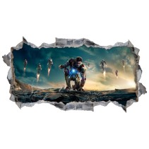 Vinilos decorativos iron man 3 agujero pared 3d